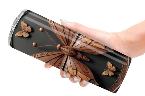 Tumbler Wrap 3D Carved Butterfly Sublimation artnoy 
