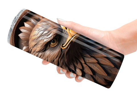 Tumbler Wrap 3D Carved Eagle Sublimation artnoy 