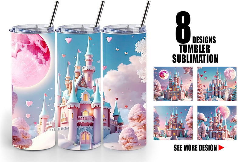 Tumbler Wrap 3D Castle Sublimation artnoy 