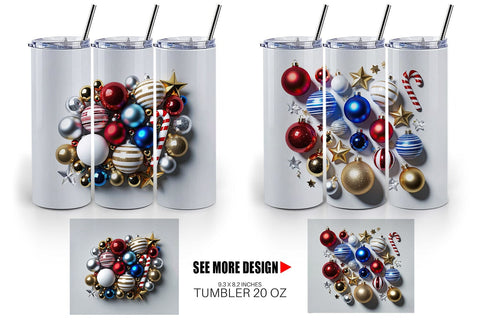 Tumbler Wrap 3D Christmas Ornament Sublimation artnoy 