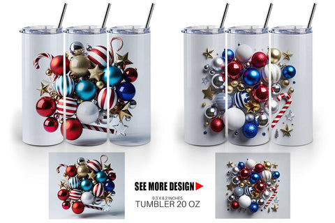 Tumbler Wrap 3D Christmas Ornament Sublimation artnoy 