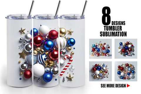 Tumbler Wrap 3D Christmas Ornament Sublimation artnoy 
