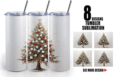 Tumbler Wrap 3D Christmas Tree Painting Sublimation artnoy 