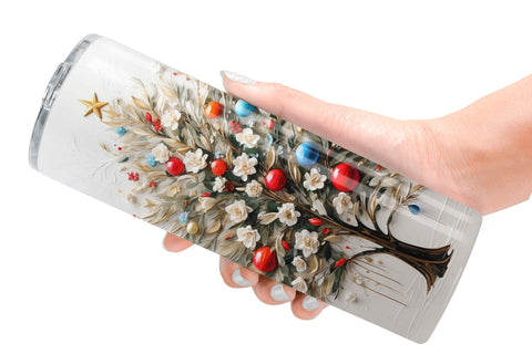 Tumbler Wrap 3D Christmas Tree Painting Sublimation artnoy 