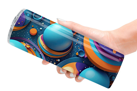 Tumbler Wrap 3D Circles and Bubbles Sublimation artnoy 