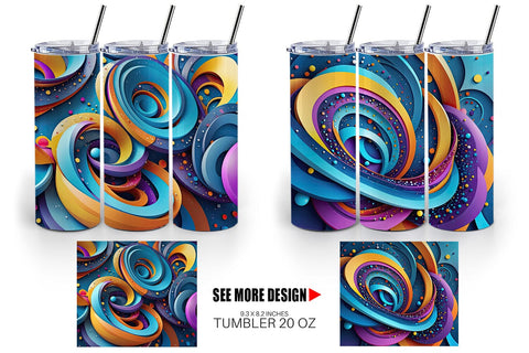 Tumbler Wrap 3D Circles and Bubbles Sublimation artnoy 