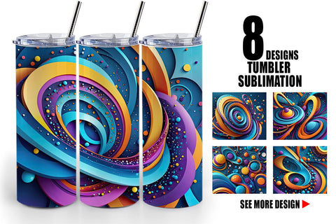 Tumbler Wrap 3D Circles and Bubbles Sublimation artnoy 