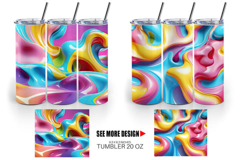 Tumbler Wrap 3D Colorful Liquid Sublimation artnoy 