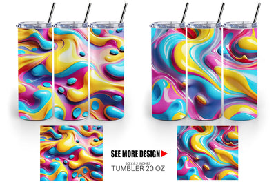 Tumbler Wrap 3D Colorful Liquid Sublimation artnoy 