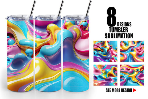 Tumbler Wrap 3D Colorful Liquid Sublimation artnoy 