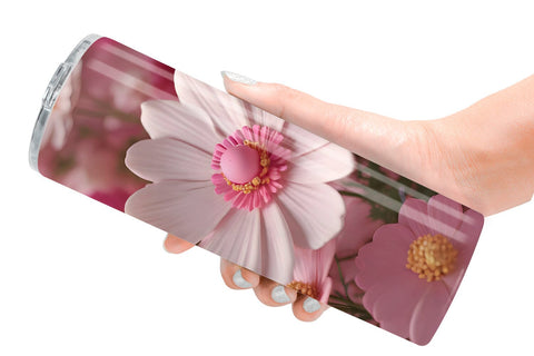 Tumbler Wrap 3D Cosmos Flowers Sublimation artnoy 