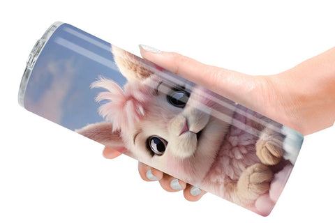 Tumbler Wrap 3D Cute Bunny Pastel Sublimation artnoy 