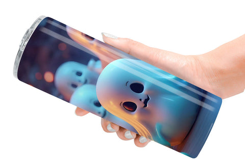 Tumbler Wrap 3D Cute Ghost Sublimation artnoy 