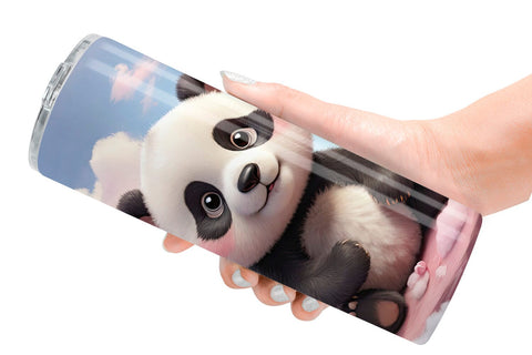 Tumbler Wrap 3D Cute Panda Pastel Sublimation artnoy 