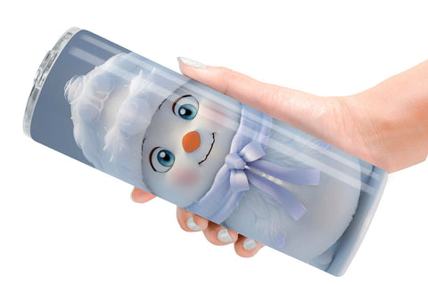Tumbler Wrap 3D Cute Snowman Christmas Sublimation artnoy 