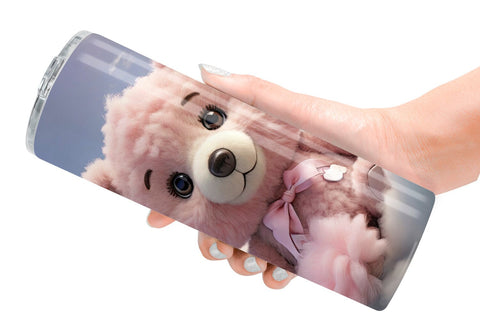 Tumbler Wrap 3D Cute Teddy Bear Pastel Sublimation artnoy 