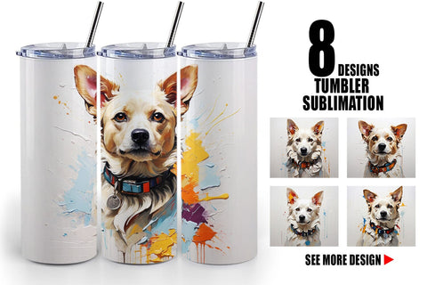 Tumbler Wrap 3D Dog Painting Sublimation artnoy 