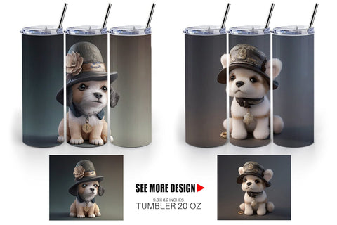 Tumbler Wrap 3D Dog Sublimation artnoy 