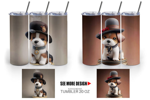 Tumbler Wrap 3D Dog Sublimation artnoy 