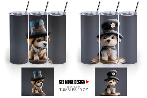 Tumbler Wrap 3D Dog Sublimation artnoy 