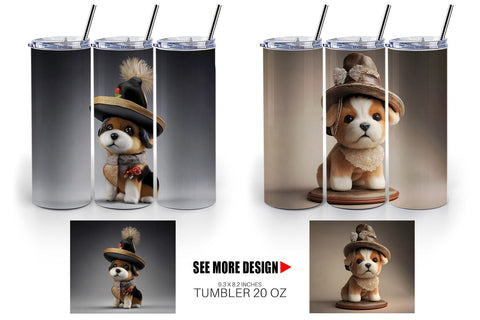 Tumbler Wrap 3D Dog Sublimation artnoy 
