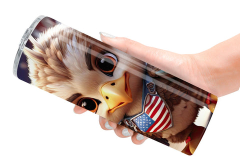 Tumbler Wrap 3D Eagle 4th July Patriotic Sublimation artnoy 
