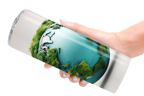 Tumbler Wrap 3D Earth Surrounded Plants Sublimation artnoy 