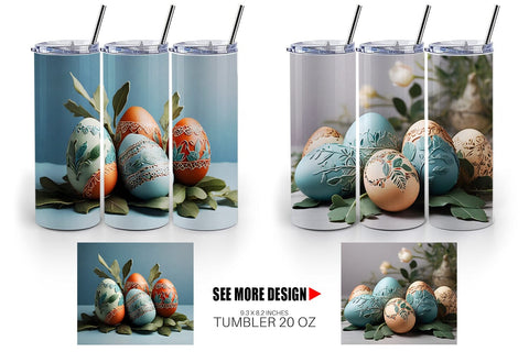Tumbler Wrap 3D Easter Eggs Sublimation artnoy 