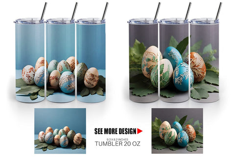 Tumbler Wrap 3D Easter Eggs Sublimation artnoy 