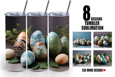 Tumbler Wrap 3D Easter Eggs Sublimation artnoy 
