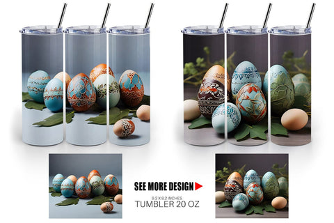 Tumbler Wrap 3D Easter Eggs Sublimation artnoy 