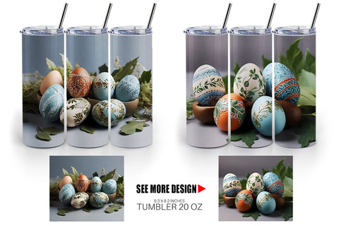 Tumbler Wrap 3D Easter Eggs Sublimation artnoy 