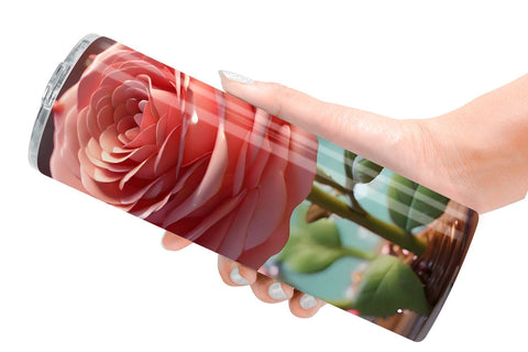 Tumbler Wrap 3D Flower Rose Sublimation artnoy 