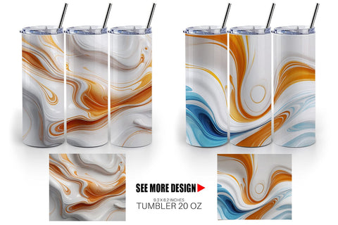 Tumbler Wrap 3D Fluid Abstract Sublimation artnoy 