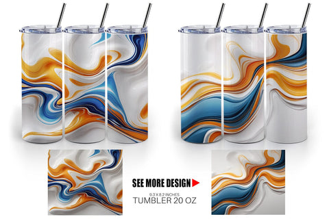 Tumbler Wrap 3D Fluid Abstract Sublimation artnoy 