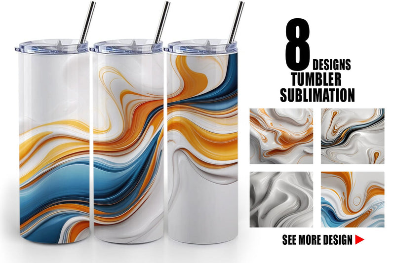 Tumbler Wrap 3D Fluid Abstract Sublimation artnoy 