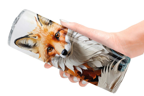 Tumbler Wrap 3D Fox Painting Sublimation artnoy 
