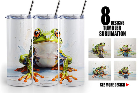 Tumbler Wrap 3D Frog Painting Sublimation artnoy 