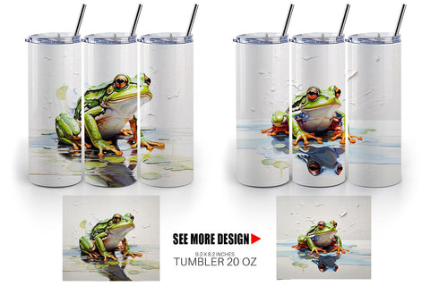 Tumbler Wrap 3D Frog Painting Sublimation artnoy 
