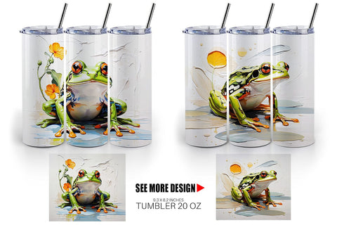 Tumbler Wrap 3D Frog Painting Sublimation artnoy 