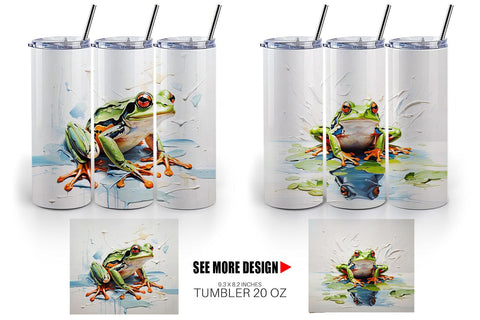 Tumbler Wrap 3D Frog Painting Sublimation artnoy 
