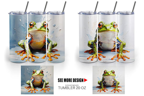 Tumbler Wrap 3D Frog Painting Sublimation artnoy 