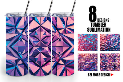 Tumbler Wrap 3D Geometric Shape Sublimation artnoy 