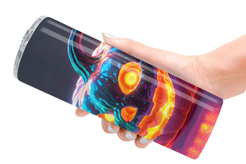 Tumbler Wrap 3D Glowing Jack O Lantern Sublimation artnoy 