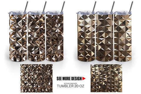 Tumbler Wrap 3D Gold Polygonal Sublimation artnoy 