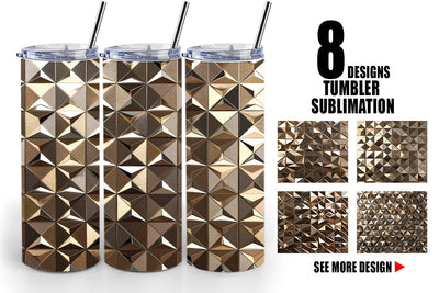 Tumbler Wrap 3D Gold Polygonal Sublimation artnoy 