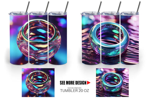 Tumbler Wrap 3D Holographic Shape Sublimation artnoy 