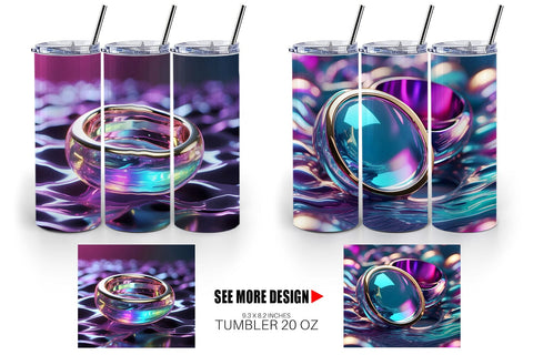 Tumbler Wrap 3D Holographic Shape Sublimation artnoy 
