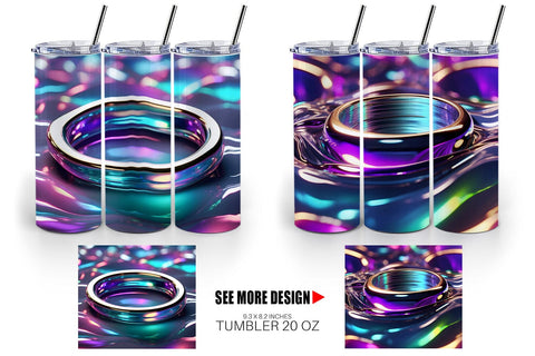Tumbler Wrap 3D Holographic Shape Sublimation artnoy 
