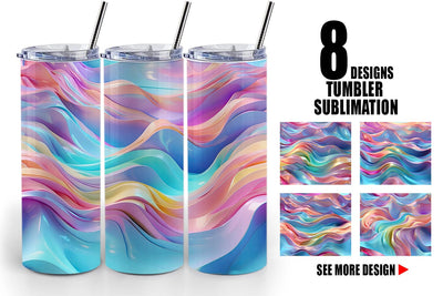 Tumbler Wrap 3D Holographic Wave Sublimation artnoy 